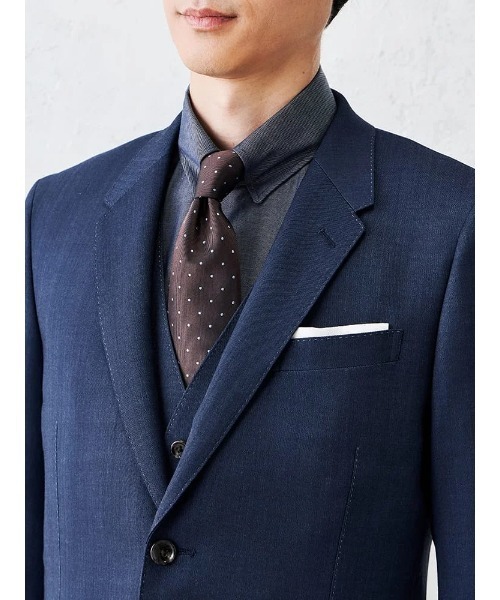Perfect Suit FActory(パーフェクトスーツファクトリー)の「デニムライクウールジャケット【セットアップ対応】(スーツジャケット・メンズ・ブルー/カーキ/ベージュ・L/M)」の22枚目の写真