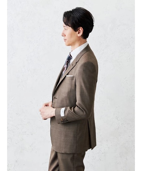 Perfect Suit FActory(パーフェクトスーツファクトリー)の「デニムライクウールジャケット【セットアップ対応】(スーツジャケット・メンズ・ブルー/カーキ/ベージュ・L/M)」の6枚目の写真