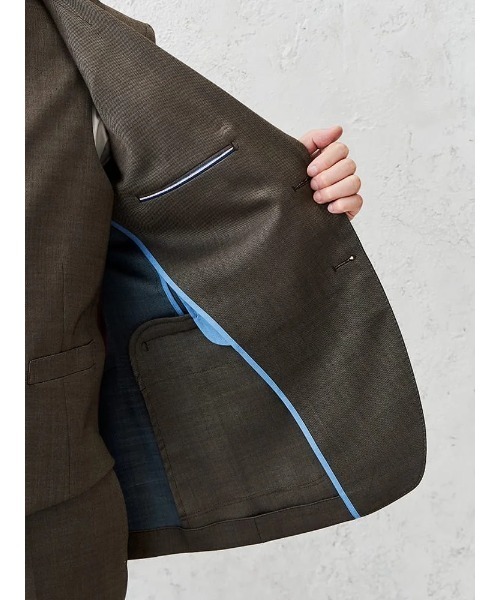 Perfect Suit FActory(パーフェクトスーツファクトリー)の「デニムライクウールジャケット【セットアップ対応】(スーツジャケット・メンズ・ブルー/カーキ/ベージュ・L/M)」の11枚目の写真