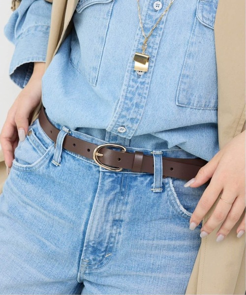 SLOBE IENA(スローブイエナ)の「《追加8》SLOBE ラウンドバックルレザーベルト(ベルト・レディース・ブラック/ブラウン・FREE)」の2枚目の写真