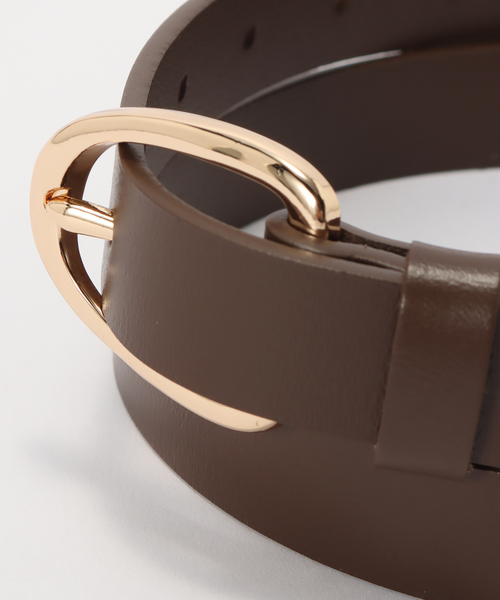 SLOBE IENA(スローブイエナ)の「《追加8》SLOBE ラウンドバックルレザーベルト(ベルト・レディース・ブラック/ブラウン・FREE)」の3枚目の写真