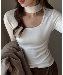 CHEER（チアー）の「ハイネックデコルテニットトップス（ニット/セーター）」