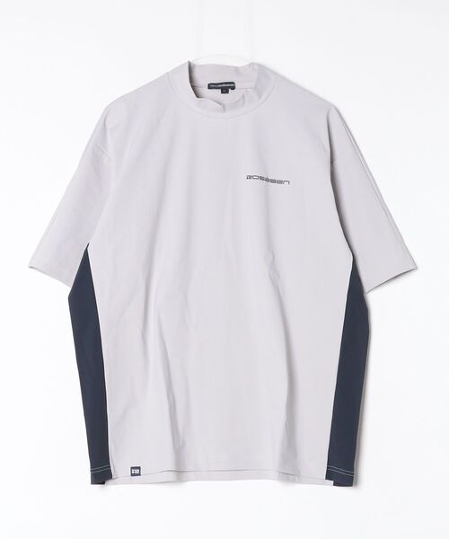 ROSASEN(ロサーセン)の「【Rosasen/GOLF】 超撥水加工 バックロゴ 半袖モックネック(ポロシャツ・メンズ・ネイビー/グレー・48/50/52)」の2枚目の写真