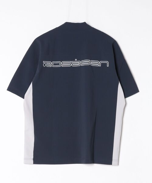 ROSASEN(ロサーセン)の「【Rosasen/GOLF】 超撥水加工 バックロゴ 半袖モックネック(ポロシャツ・メンズ・ネイビー/グレー・48/50/52)」の3枚目の写真