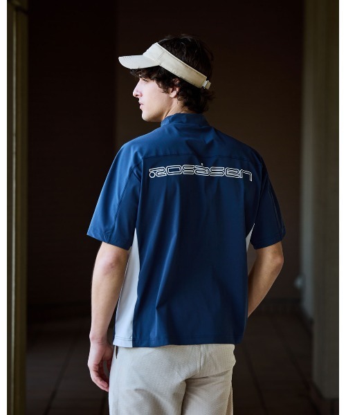 ROSASEN(ロサーセン)の「【Rosasen/GOLF】 超撥水加工 バックロゴ 半袖モックネック(ポロシャツ・メンズ・ネイビー/グレー・48/50/52)」の12枚目の写真