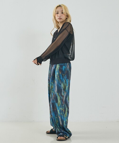 NOMINE（ノミネ）の「ジャガード シアー ニット カーディガン（カーディガン/ボレロ・レディース・レッド/ライトグレー/ブラウン/ブラック・フリー）」の7枚目の写真