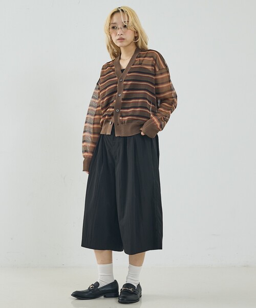 NOMINE（ノミネ）の「ジャガード シアー ニット カーディガン（カーディガン/ボレロ・レディース・レッド/ライトグレー/ブラウン/ブラック・フリー）」の11枚目の写真