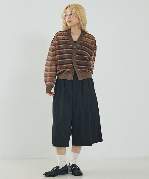 NOMINE（ノミネ）の「ジャガード シアー ニット カーディガン（カーディガン/ボレロ・レディース・レッド/ライトグレー/ブラウン/ブラック・フリー）」の13枚目の写真