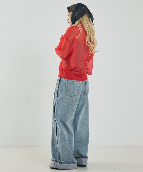 NOMINE（ノミネ）の「ジャガード シアー ニット カーディガン（カーディガン/ボレロ・レディース・レッド/ライトグレー/ブラウン/ブラック・フリー）」の20枚目の写真