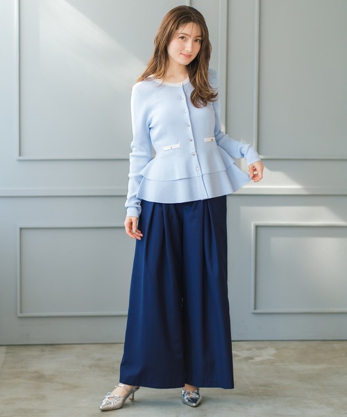 MISCH MASCH(ミッシュマッシュ)の「2026春夏新作 ベルト付きタックワイドパンツ(その他パンツ・レディース・ネイビー/ライトグレー/ブルー・M/S)」の4枚目の写真