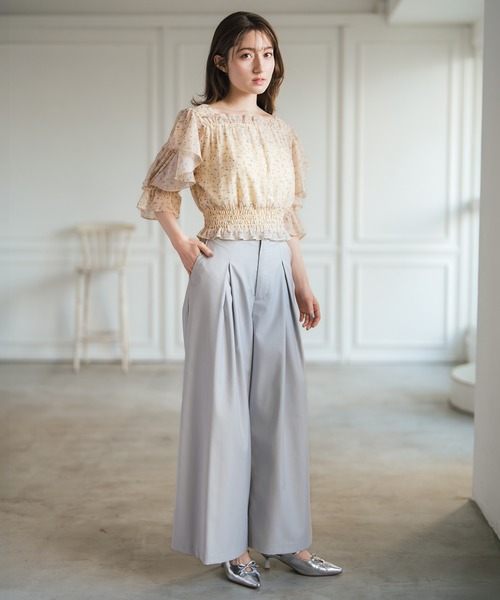 MISCH MASCH(ミッシュマッシュ)の「2026春夏新作 ベルト付きタックワイドパンツ(その他パンツ・レディース・ネイビー/ライトグレー/ブルー・M/S)」の14枚目の写真