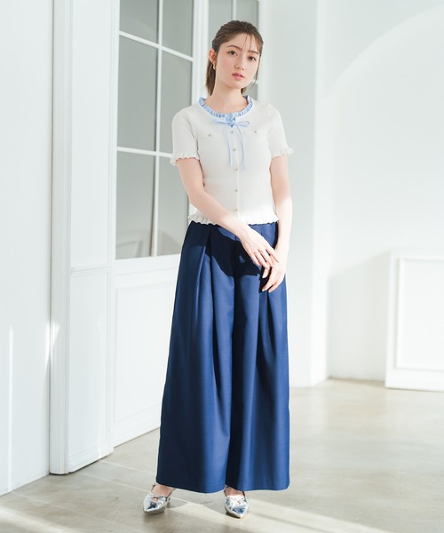 MISCH MASCH(ミッシュマッシュ)の「2026春夏新作 ベルト付きタックワイドパンツ(その他パンツ・レディース・ネイビー/ライトグレー/ブルー・M/S)」の13枚目の写真