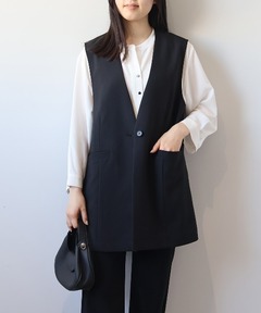 MURRAL/ミューラル】Monochrome long gilet/モノクロームロングジレ