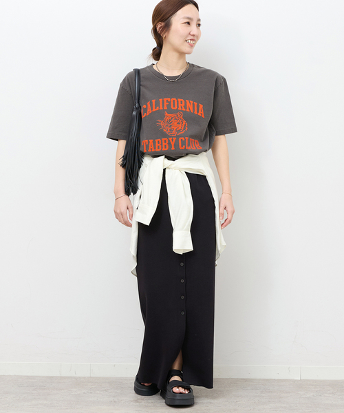 MIXTA（ミクスタ）の「別注【MIXTA/ミクスタ】Tシャツ（Tシャツ/カットソー・レディース・ライトグレー/ブラック/オレンジ・MEDIUM）」の4枚目の写真