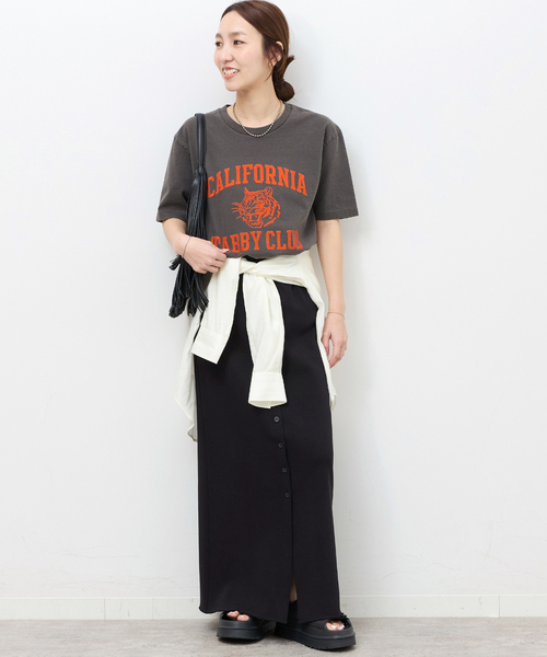 MIXTA（ミクスタ）の「別注【MIXTA/ミクスタ】Tシャツ（Tシャツ/カットソー・レディース・ライトグレー/ブラック/オレンジ・MEDIUM）」の5枚目の写真