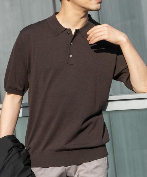 URBAN RESEARCH ROSSO MEN(アーバンリサーチロッソメン)の「『WEB限定』シルク混サマーニットポロシャツ(ポロシャツ・メンズ・グレー系その他/ブラウン/ブルー系その他・LARGE/MEDIUM)」の3枚目の写真