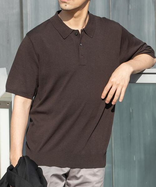 URBAN RESEARCH ROSSO MEN(アーバンリサーチロッソメン)の「『WEB限定』シルク混サマーニットポロシャツ(ポロシャツ・メンズ・グレー系その他/ブラウン/ブルー系その他・LARGE/MEDIUM)」の5枚目の写真