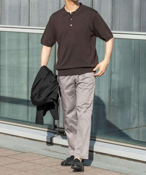 URBAN RESEARCH ROSSO MEN(アーバンリサーチロッソメン)の「『WEB限定』シルク混サマーニットポロシャツ(ポロシャツ・メンズ・グレー系その他/ブラウン/ブルー系その他・LARGE/MEDIUM)」の7枚目の写真