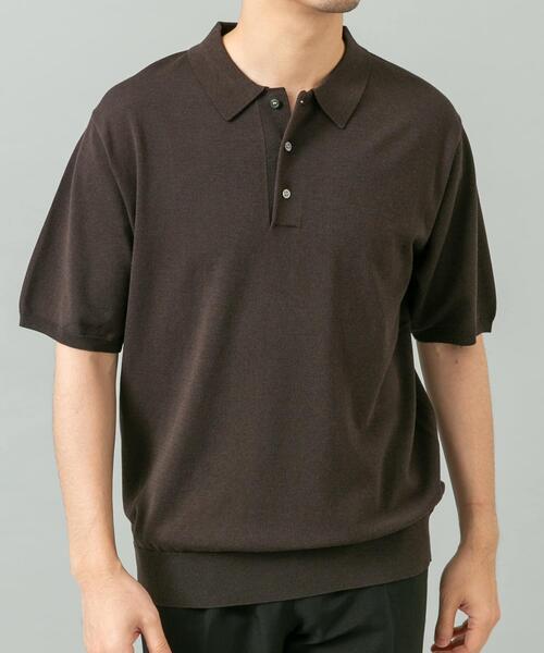 URBAN RESEARCH ROSSO MEN(アーバンリサーチロッソメン)の「『WEB限定』シルク混サマーニットポロシャツ(ポロシャツ・メンズ・グレー系その他/ブラウン/ブルー系その他・LARGE/MEDIUM)」の8枚目の写真