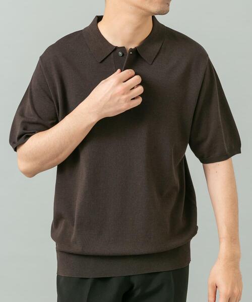 URBAN RESEARCH ROSSO MEN(アーバンリサーチロッソメン)の「『WEB限定』シルク混サマーニットポロシャツ(ポロシャツ・メンズ・グレー系その他/ブラウン/ブルー系その他・LARGE/MEDIUM)」の9枚目の写真