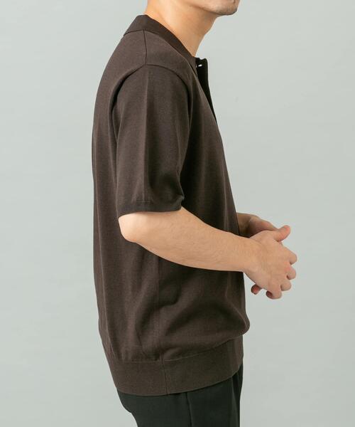 URBAN RESEARCH ROSSO MEN(アーバンリサーチロッソメン)の「『WEB限定』シルク混サマーニットポロシャツ(ポロシャツ・メンズ・グレー系その他/ブラウン/ブルー系その他・LARGE/MEDIUM)」の10枚目の写真