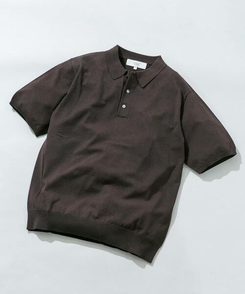 URBAN RESEARCH ROSSO MEN(アーバンリサーチロッソメン)の「『WEB限定』シルク混サマーニットポロシャツ(ポロシャツ・メンズ・グレー系その他/ブラウン/ブルー系その他・LARGE/MEDIUM)」の13枚目の写真