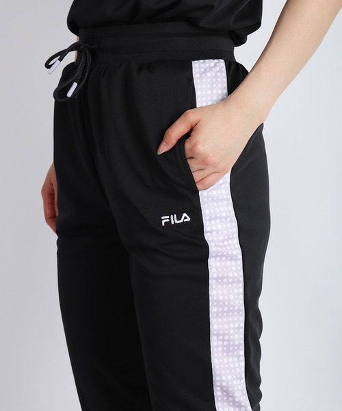 FILA（フィラ）の「FILA / フィラ 接触冷感 吸水速乾 UVカット トラックパンツ 七分丈 レディース（その他パンツ・レディース・ブラック/ネイビー・L/M）」の3枚目の写真
