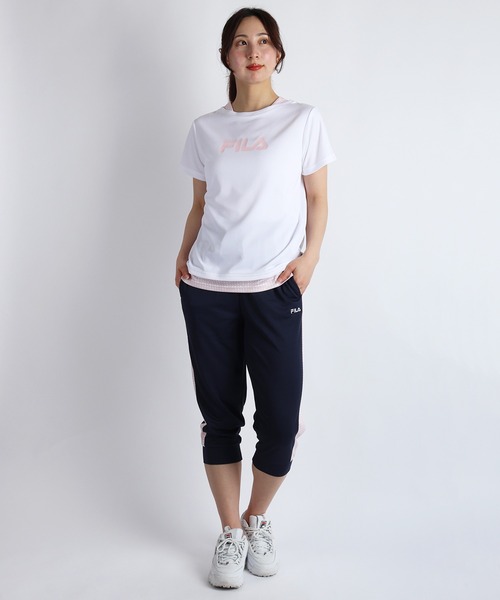 FILA（フィラ）の「FILA / フィラ 接触冷感 吸水速乾 UVカット トラックパンツ 七分丈 レディース（その他パンツ・レディース・ブラック/ネイビー・L/M）」の18枚目の写真
