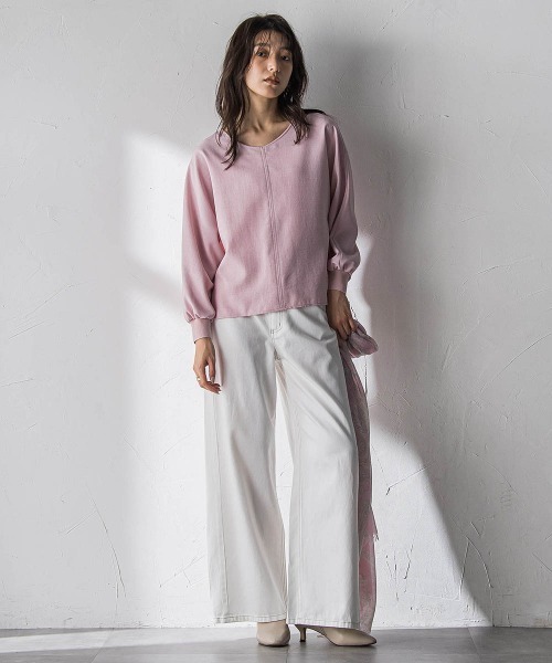 MAYSON GREY（メイソングレイ）の「【一瞬で楽とキレイを叶える】タンブラーオックスギャザー袖ブラウス≪手洗い可能≫（シャツ/ブラウス・レディース・ライトグレー/ネイビー/ピンク・M）」の9枚目の写真