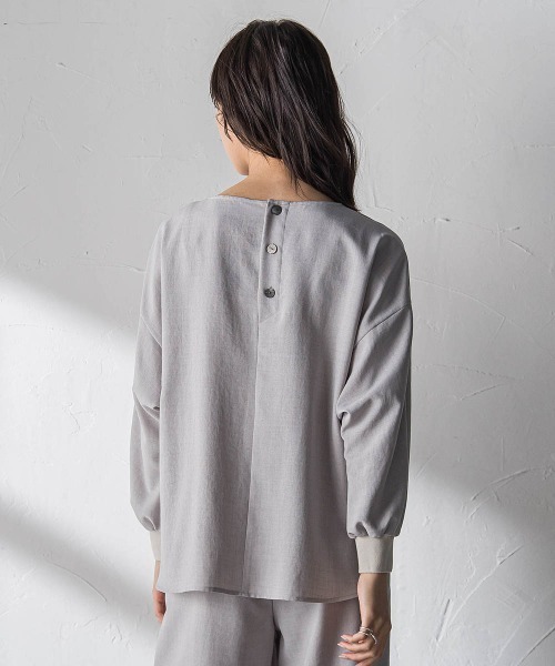 MAYSON GREY（メイソングレイ）の「【一瞬で楽とキレイを叶える】タンブラーオックスギャザー袖ブラウス≪手洗い可能≫（シャツ/ブラウス・レディース・ライトグレー/ネイビー/ピンク・M）」の12枚目の写真