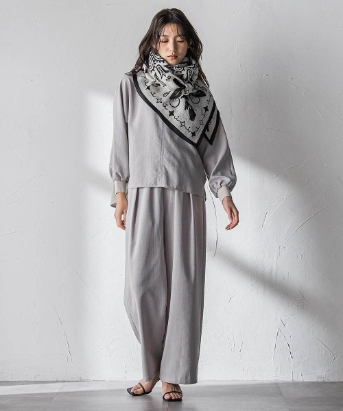 MAYSON GREY（メイソングレイ）の「【一瞬で楽とキレイを叶える】タンブラーオックスギャザー袖ブラウス≪手洗い可能≫（シャツ/ブラウス・レディース・ライトグレー/ネイビー/ピンク・M）」の14枚目の写真