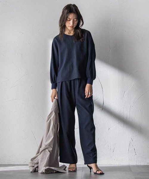 MAYSON GREY（メイソングレイ）の「【一瞬で楽とキレイを叶える】タンブラーオックスギャザー袖ブラウス≪手洗い可能≫（シャツ/ブラウス・レディース・ライトグレー/ネイビー/ピンク・M）」の18枚目の写真