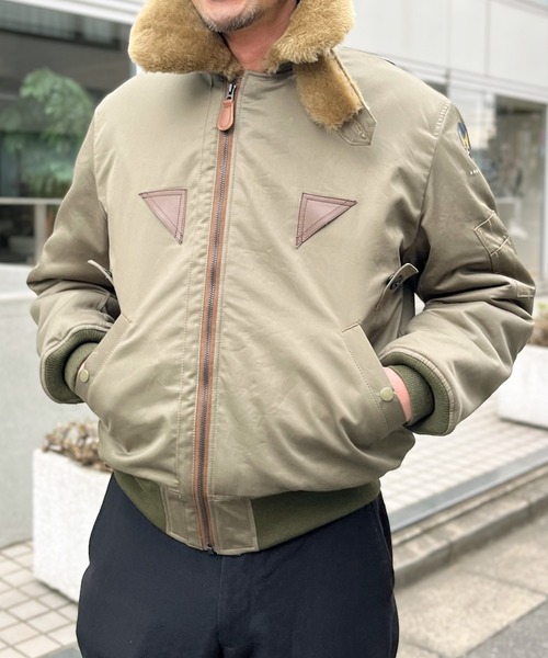 HOUSTON(ヒューストン)の「【HOUSTON】ヒューストン B-15D FLIGHT JACKET B15-A フライト ジャケット(MA-1・メンズ・セージグリーン・L/XXL/XL)」の1枚目の写真