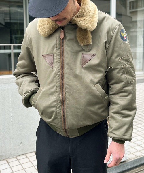 HOUSTON(ヒューストン)の「【HOUSTON】ヒューストン B-15D FLIGHT JACKET B15-A フライト ジャケット(MA-1・メンズ・セージグリーン・L/XXL/XL)」の6枚目の写真