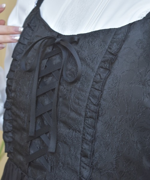 axes femme（アクシーズファム）の「ジャカード切替キャミワンピース（ワンピース・レディース・ホワイト/ブラック・FREE）」の21枚目の写真