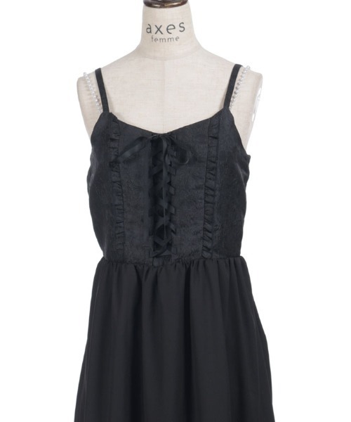 axes femme（アクシーズファム）の「ジャカード切替キャミワンピース（ワンピース・レディース・ホワイト/ブラック・FREE）」の15枚目の写真