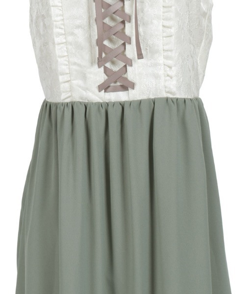 axes femme（アクシーズファム）の「ジャカード切替キャミワンピース（ワンピース・レディース・ホワイト/ブラック・FREE）」の5枚目の写真