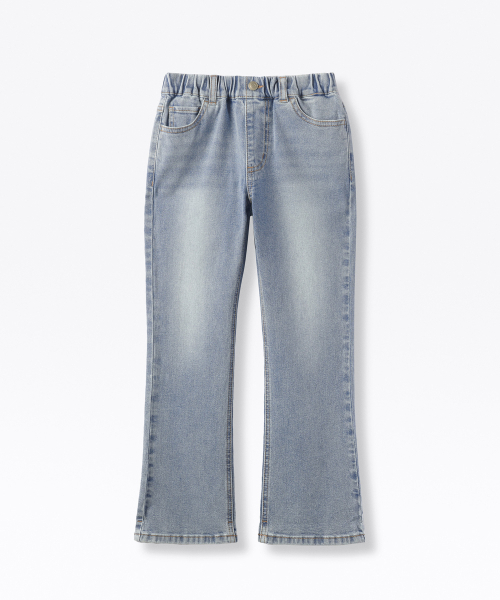MUSINSA STANDARD KIDS（ムシンサスタンダードキッズ）の「ブーツカットバンディングデニムパンツ[ライトインディゴ]（デニムパンツ・レディース・その他・110/120/130/140/150/160）」の2枚目の写真