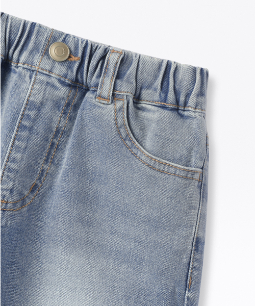 MUSINSA STANDARD KIDS（ムシンサスタンダードキッズ）の「ブーツカットバンディングデニムパンツ[ライトインディゴ]（デニムパンツ・レディース・その他・110/120/130/140/150/160）」の4枚目の写真