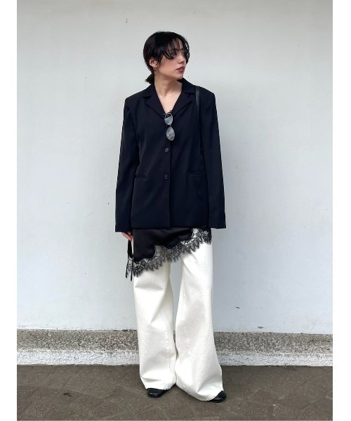 Henon.(ヘノン)の「レースサテンキャミソール(キャミソール・レディース・ブラック/グレー・F)」の16枚目の写真