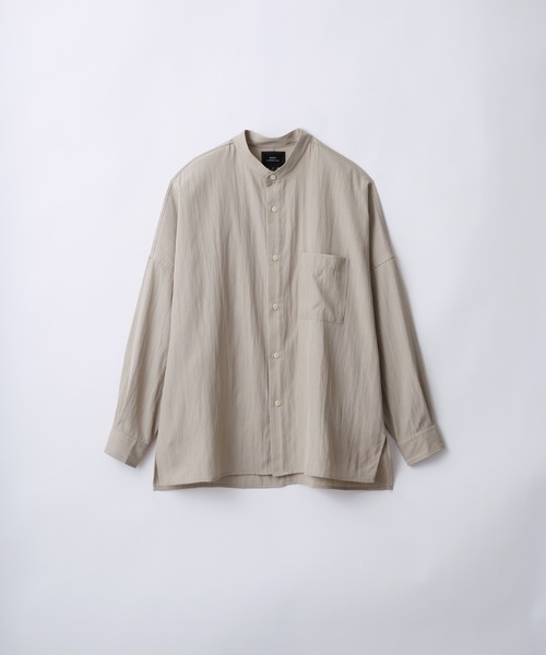 SLICK(スリック)の「【SLICK/スリック】Linen Like Dolman Sleeve Band Collar Shirt/リネンライク ドルマンスリーブ バンドカラーシャツ/オーバーサイズ(シャツ/ブラウス・メンズ・ブラック/ブラウン/キナリ・2/3/1)」の17枚目の写真