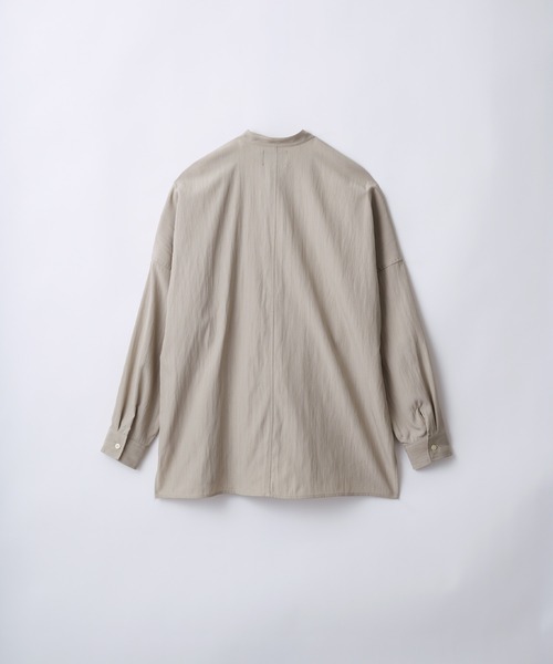 SLICK(スリック)の「【SLICK/スリック】Linen Like Dolman Sleeve Band Collar Shirt/リネンライク ドルマンスリーブ バンドカラーシャツ/オーバーサイズ(シャツ/ブラウス・メンズ・ブラック/ブラウン/キナリ・2/3/1)」の18枚目の写真