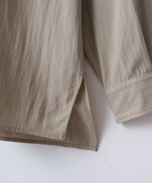 SLICK(スリック)の「【SLICK/スリック】Linen Like Dolman Sleeve Band Collar Shirt/リネンライク ドルマンスリーブ バンドカラーシャツ/オーバーサイズ(シャツ/ブラウス・メンズ・ブラック/ブラウン/キナリ・2/3/1)」の21枚目の写真