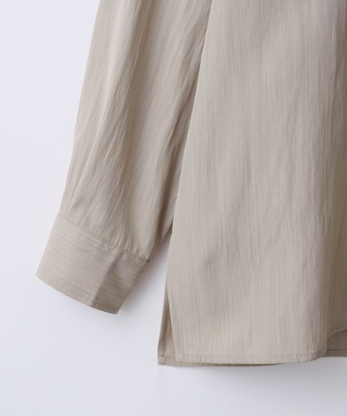 SLICK(スリック)の「【SLICK/スリック】Linen Like Dolman Sleeve Band Collar Shirt/リネンライク ドルマンスリーブ バンドカラーシャツ/オーバーサイズ(シャツ/ブラウス・メンズ・ブラック/ブラウン/キナリ・2/3/1)」の22枚目の写真