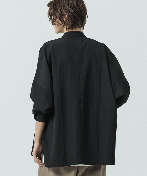 SLICK（スリック）の「【SLICK/スリック】Linen Like Dolman Sleeve Band Collar Shirt/リネンライク ドルマンスリーブ バンドカラーシャツ/オーバーサイズ（シャツ/ブラウス・メンズ・ブラック/ブラウン/キナリ・2/3/1）」の19枚目の写真