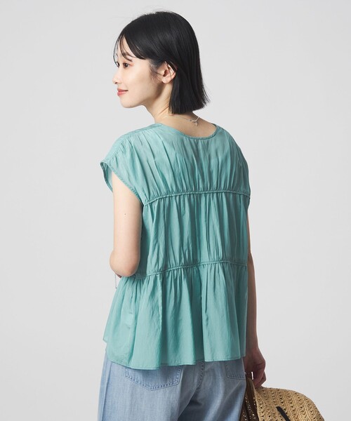 green label relaxing(グリーンレーベルリラクシング)の「ボリューム 2WAY リボン ノースリーブ ブラウス(シャツ/ブラウス・レディース・ダークブラウン/ホワイト/ライトブルー/ブラック・FREE)」の17枚目の写真