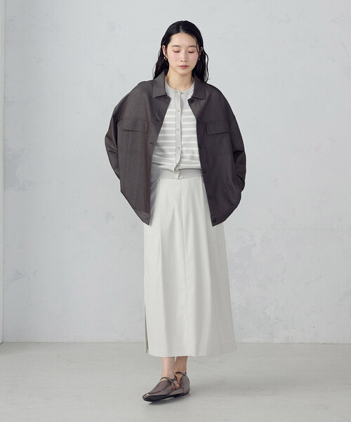 COMME CA ISM（コムサイズム）の「パネルボーダー ニットカーディガン（カーディガン/ボレロ・レディース・ブルー系その他/グレー系その他・FREE）」の9枚目の写真