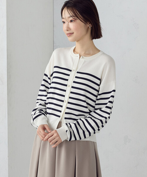 COMME CA ISM（コムサイズム）の「パネルボーダー ニットカーディガン（カーディガン/ボレロ・レディース・ブルー系その他/グレー系その他・FREE）」の14枚目の写真