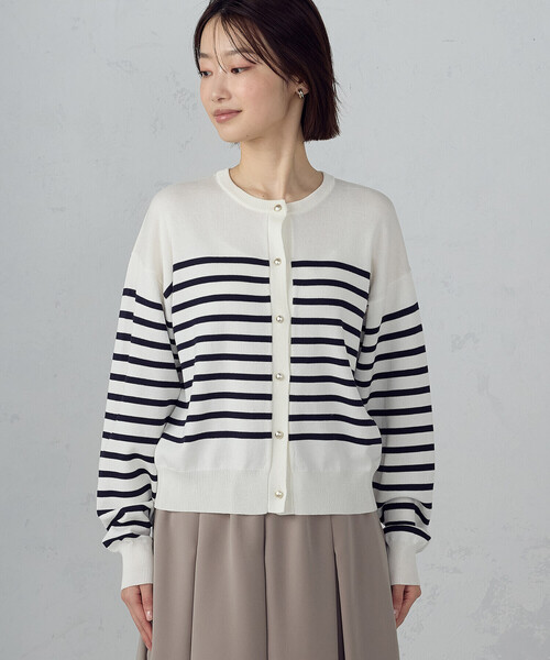 COMME CA ISM（コムサイズム）の「パネルボーダー ニットカーディガン（カーディガン/ボレロ・レディース・ブルー系その他/グレー系その他・FREE）」の16枚目の写真