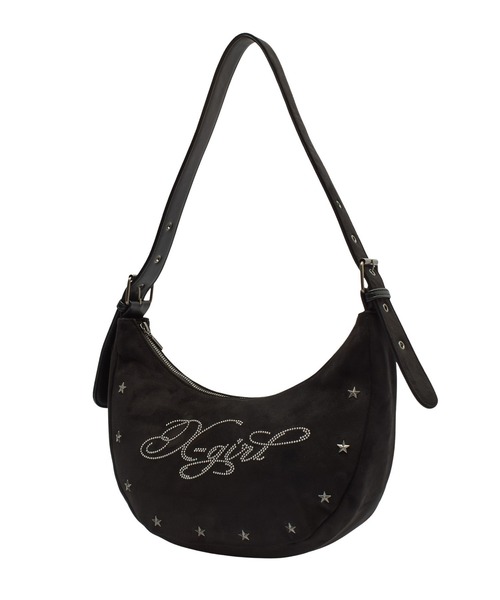 X-girl（エックスガール）の「FAUX SUEDE SHOULDER BAG（ショルダーバッグ・レディース・ブラック/ブラウン・ONE SIZE）」の2枚目の写真